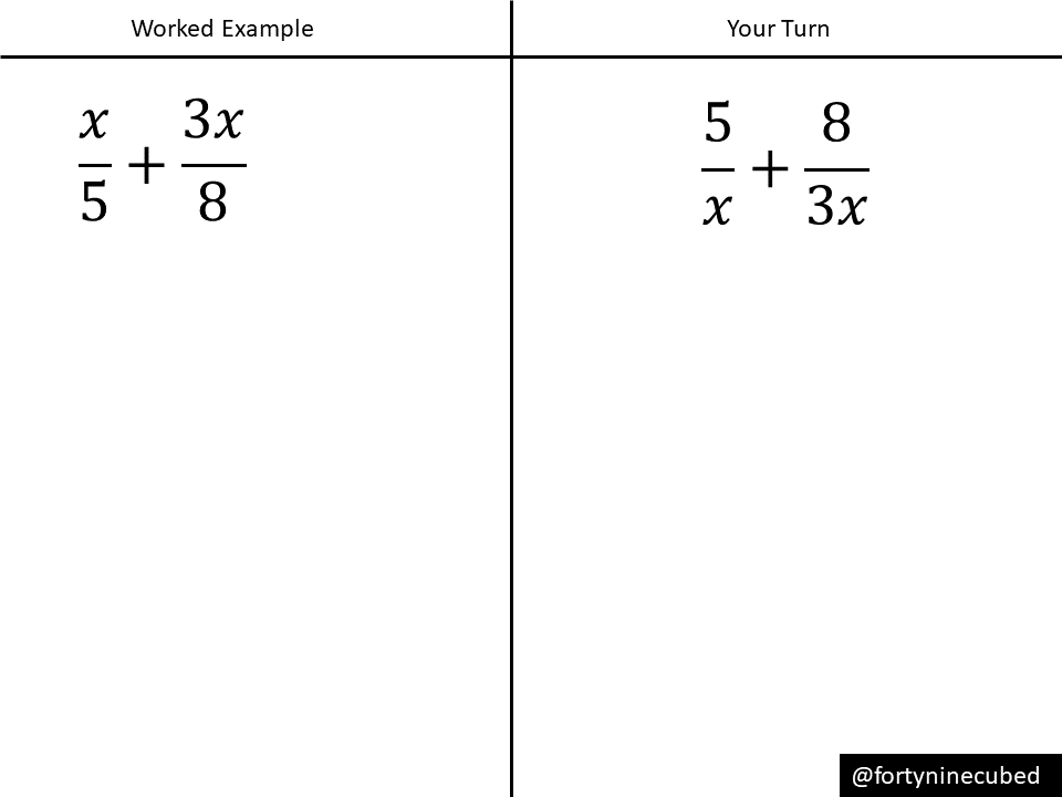 Adding And Subtracting Algebraic Fractions Variation Theory Adding And Subtracting Algebraic Fractions Variation Theory