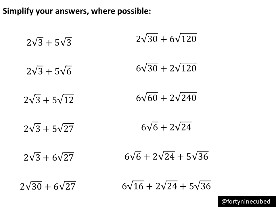 Addition And Subtraction Of Surds Worksheet - William Hopper's Addition ...