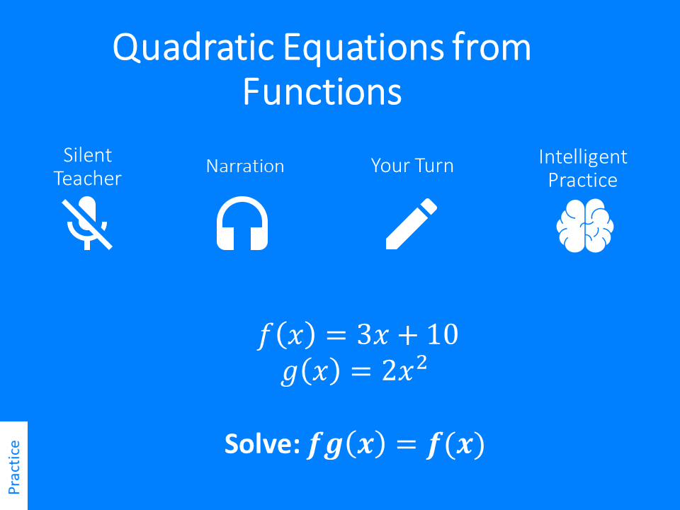 Quadratic Equations From Functions – Variation Theory