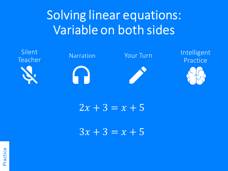 Solving Linear Equations With The Variable On Both Sides – Variation Theory