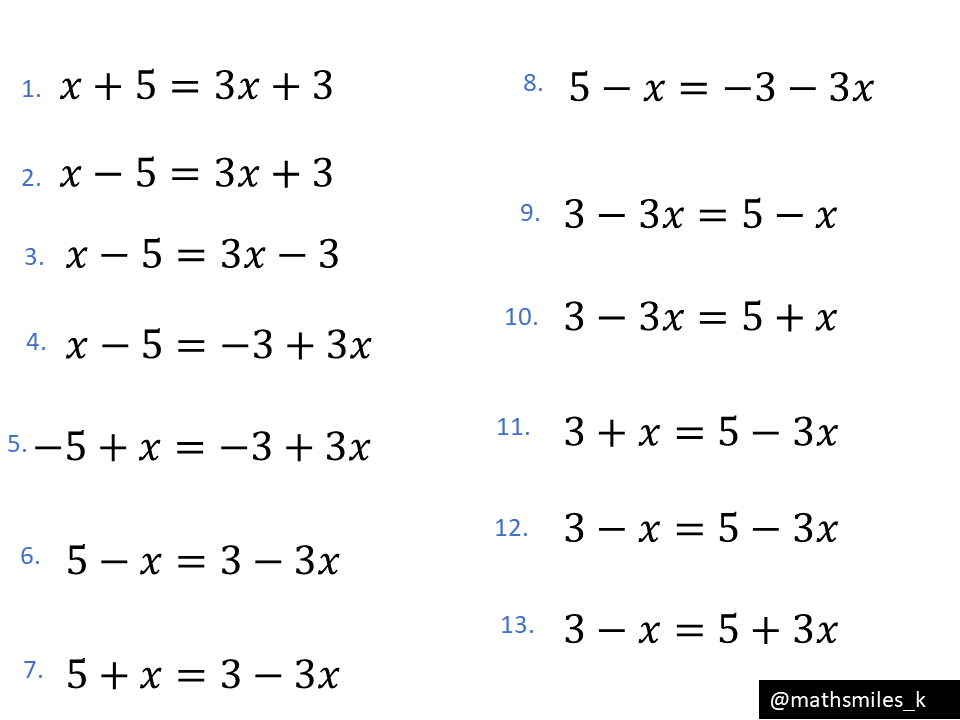 Solving Linear Equations With The Variable On Both Sides – Variation Theory