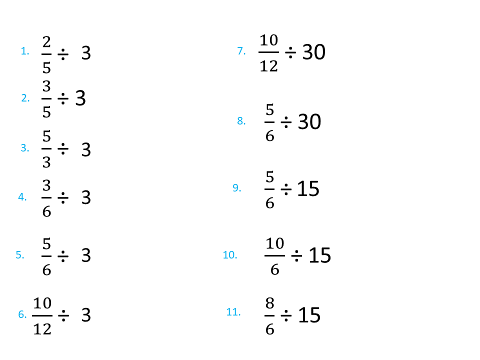 Dividing Fractions By Integers – Variation Theory